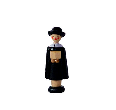 Kurrendefigur schwarz mit Buch H: 50mm Holz