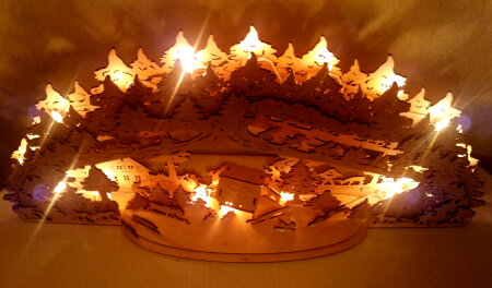 Laubsägevorlage 3D-Schwibbogen Waldlichtung 67cm