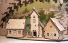 Laubsägevorlage 3D-Schwibbogen Dorf mit Kirche 67cm