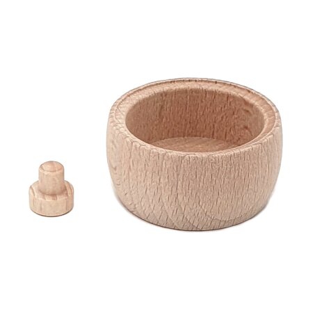 Lichtertülle Teelicht bauchige Form Teelichthalter Holz H:27 mm