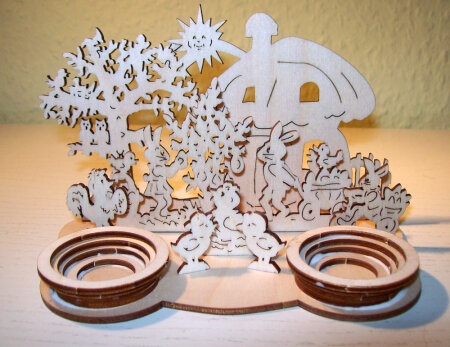 Laubsägen Ostern Tischdekoration Eierhalter Teelicht