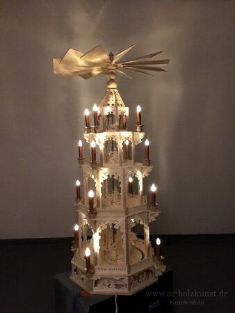 Laubsägevorlage Pyramide 8-eckig Waldmotiv 100cm