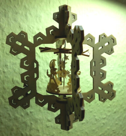 Bastelset Mini-Hängepyramide Holz Windspiel Kristall Sterntaler