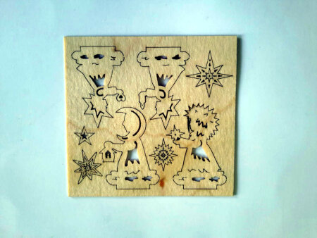 Bastelset Mini-Hängepyramide Holz Windspiel Kristall Sterntaler