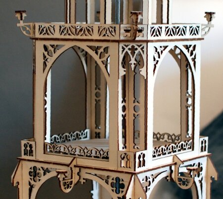 Alte gotische Pyramide 3-stöckig 120cm Weihnachtspyramide