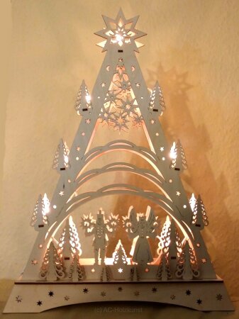 3D-Dreieckleuchter Engel & Bergmann mit Spanbaum