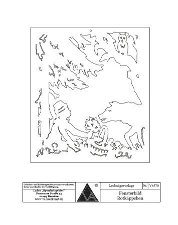 Laubsägevorlage Fensterbild Rotkäppchen + Wolf