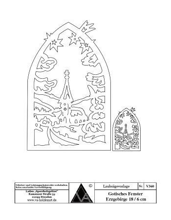 Laubsägevorlage Fensterbild Gotisches Fenster Erzgebirge